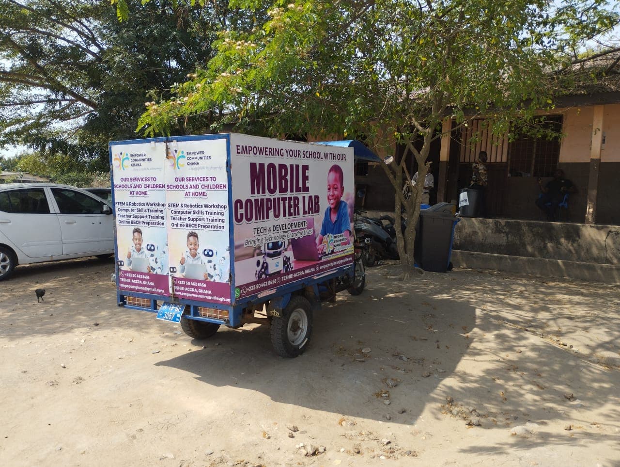 Branded Mobile Computer Lab vehicle for Empower Communities Ghana